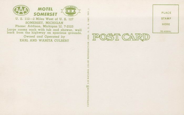 Motel Somerset - Old Postcard Photo